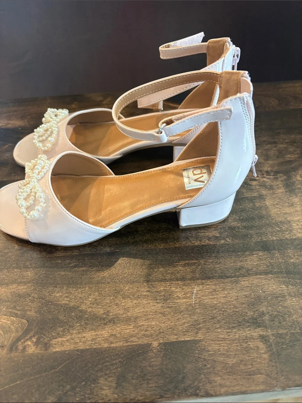 Girls Dolce Vita Giorgia Pink Block-Heel Sandals w/ Pearl Bows - NIB, size 5